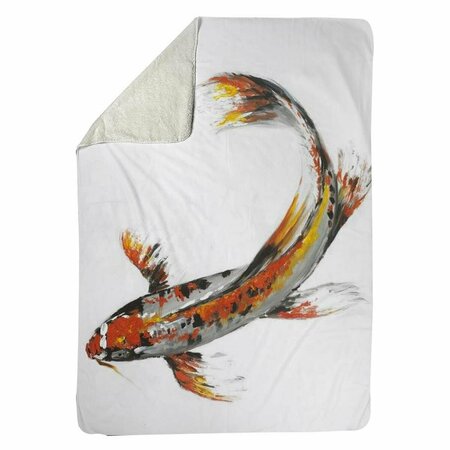 BEGIN HOME DECOR 60 x 80 in. Butterfly Koi Fish-Sherpa Fleece Blanket 5545-6080-AN303